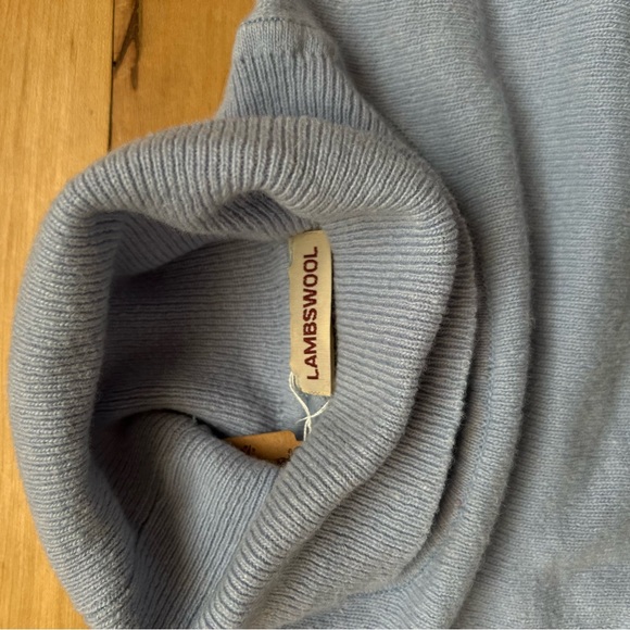 steel blue lambswool turtleneck sweater from Portugal - size small - Picture 3 of 6